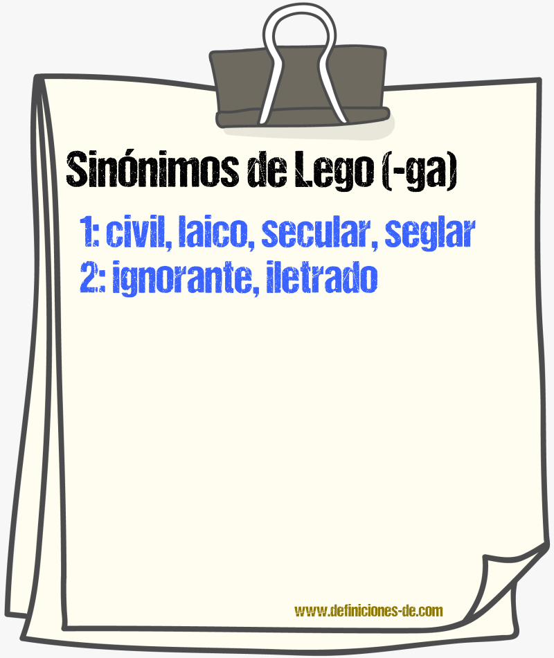 Sinnimos de lego