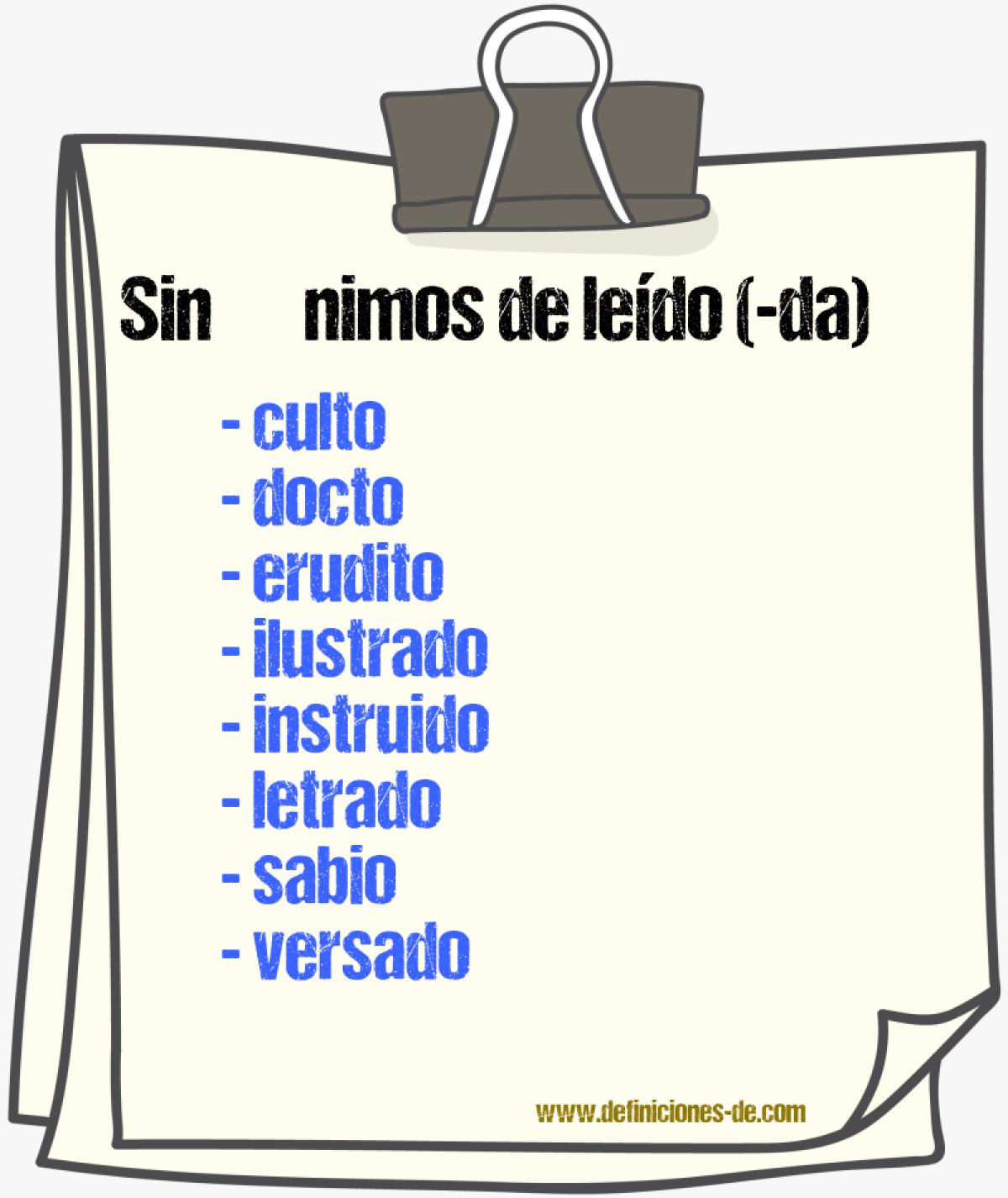 Sinnimos de ledo