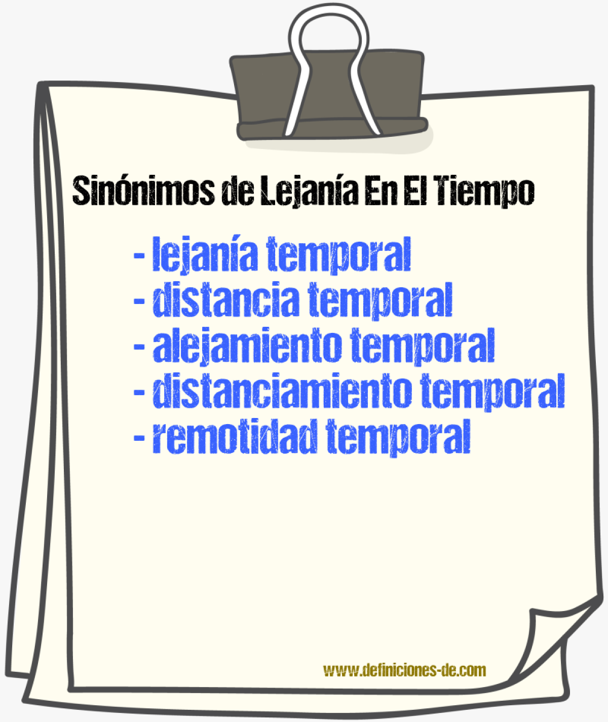 Sinónimos de lejanía en el tiempo