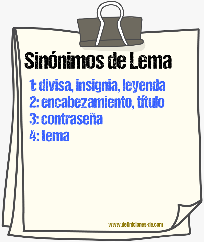 Sinnimos de lema