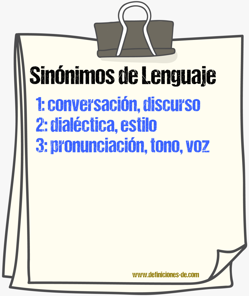 Sinnimos de lenguaje