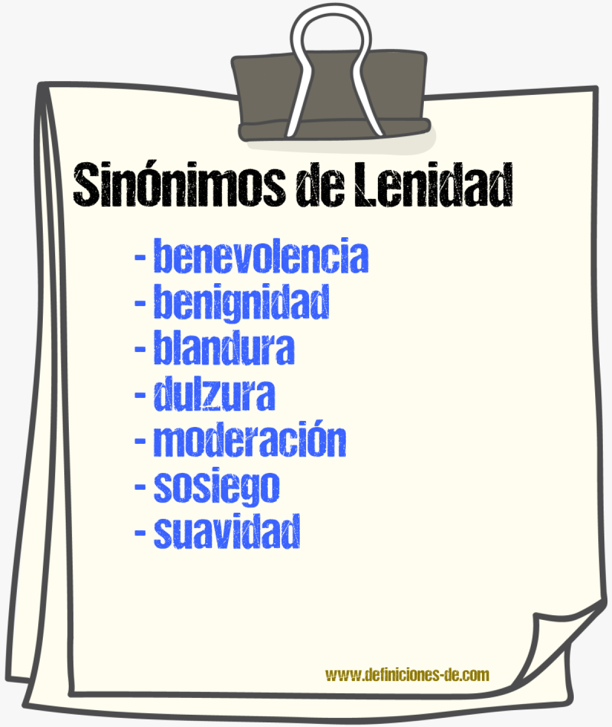 Sinnimos de lenidad