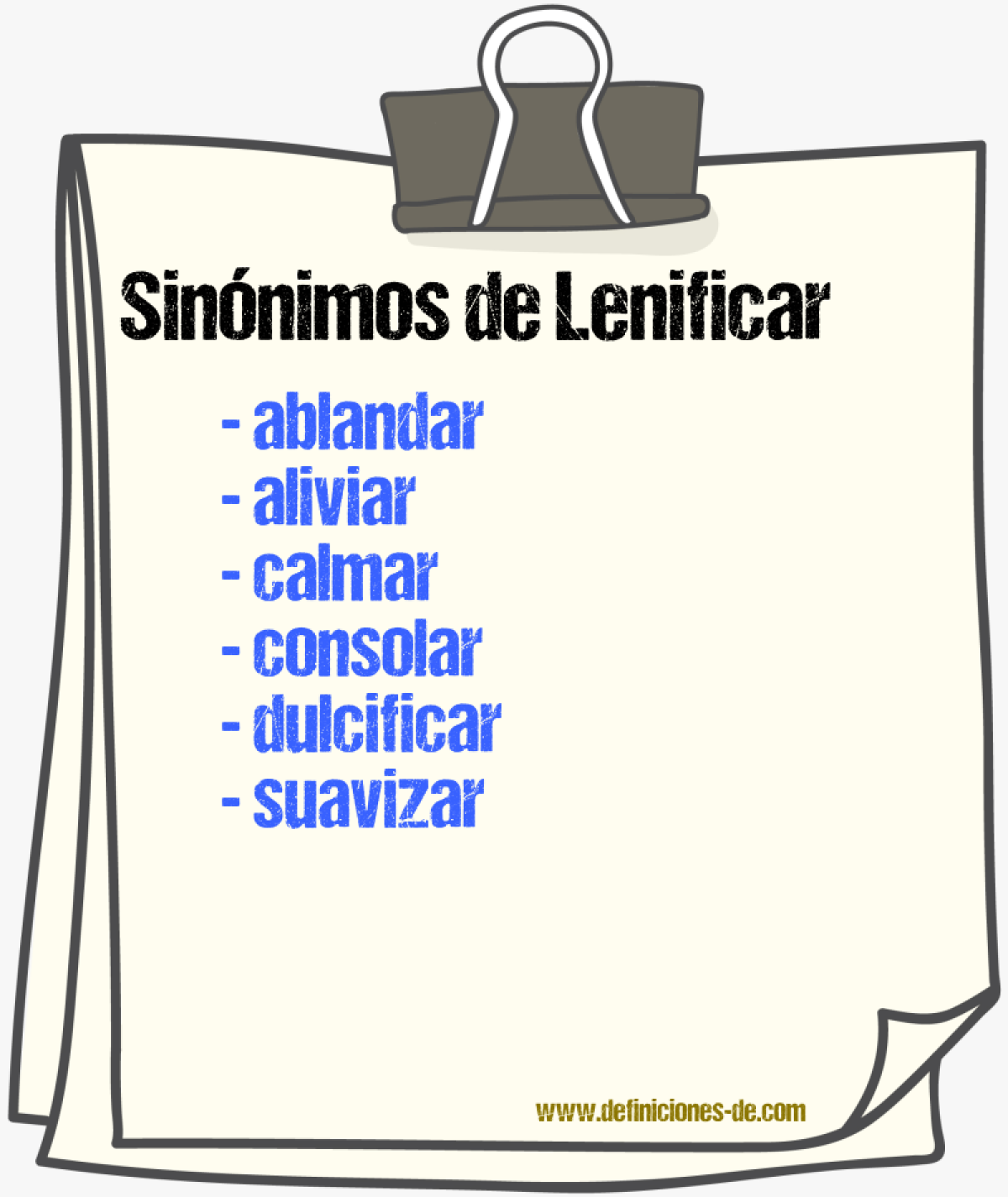 Sinnimos de lenificar