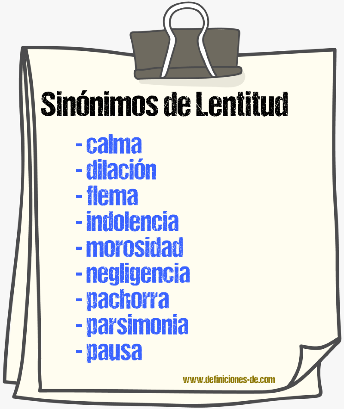 Sinnimos de lentitud