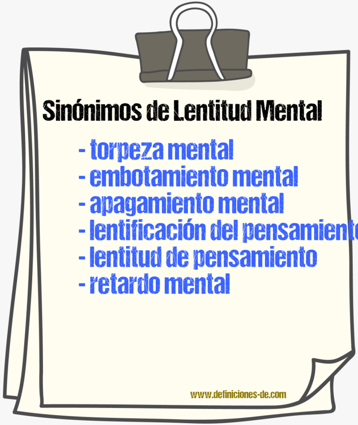 Sinónimos de lentitud mental
