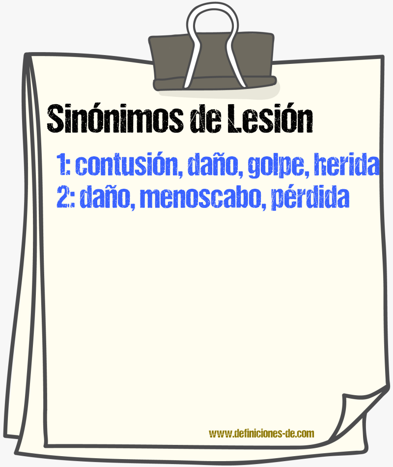 Sinnimos de lesin