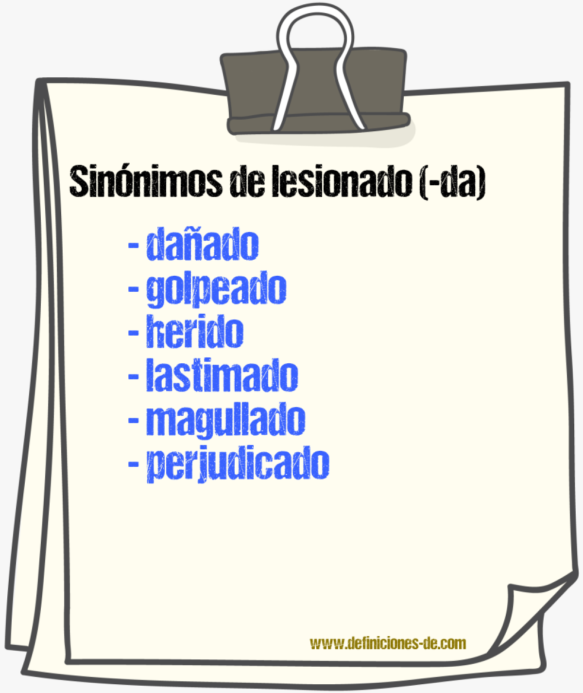 Sinnimos de lesionado