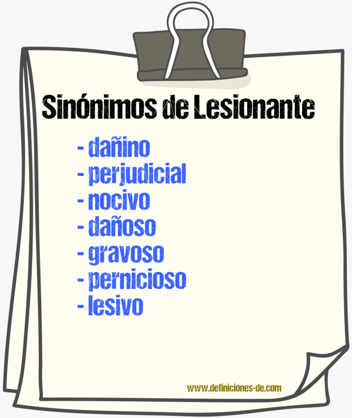 Sinónimos de lesionante