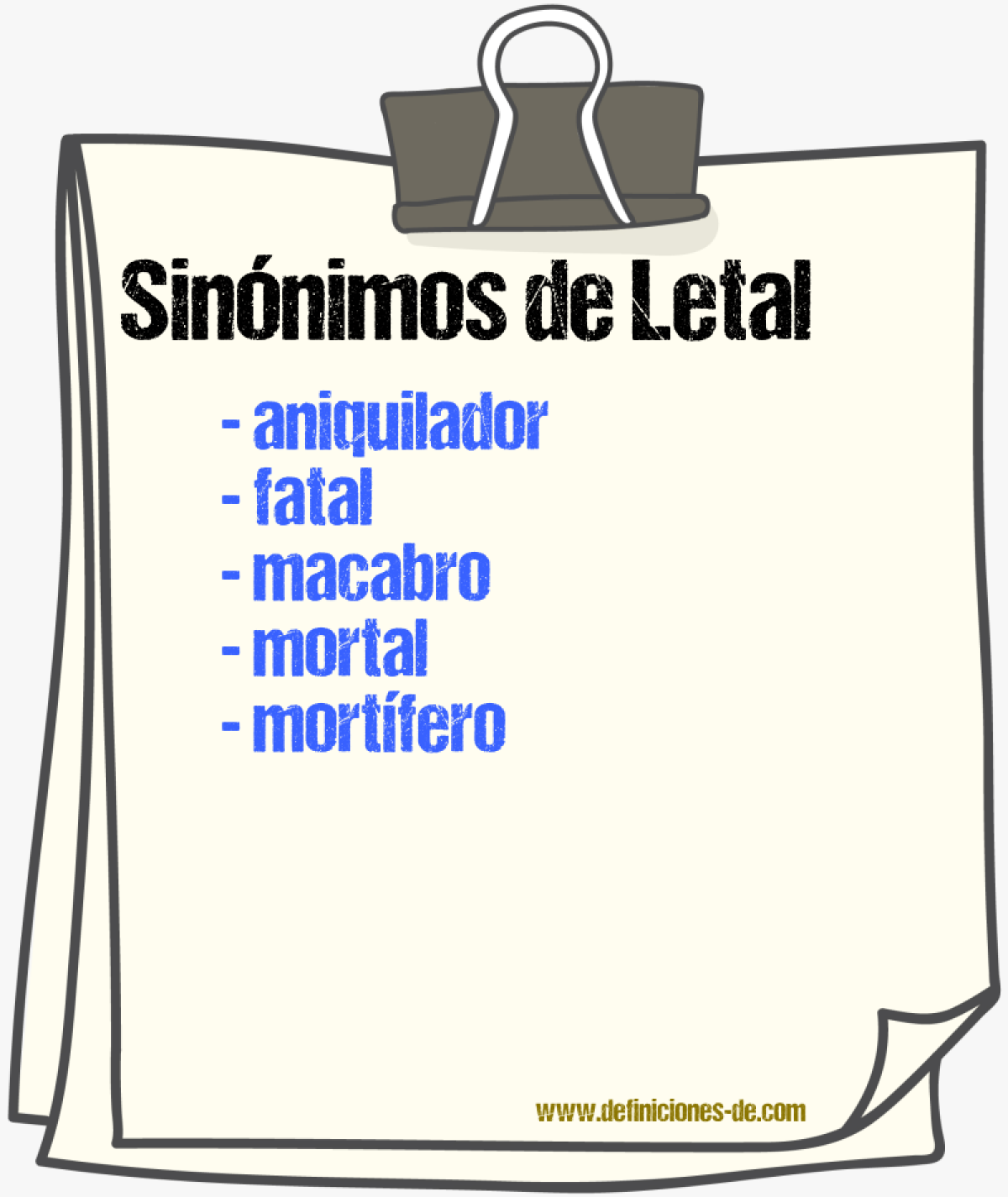 Sinnimos de letal