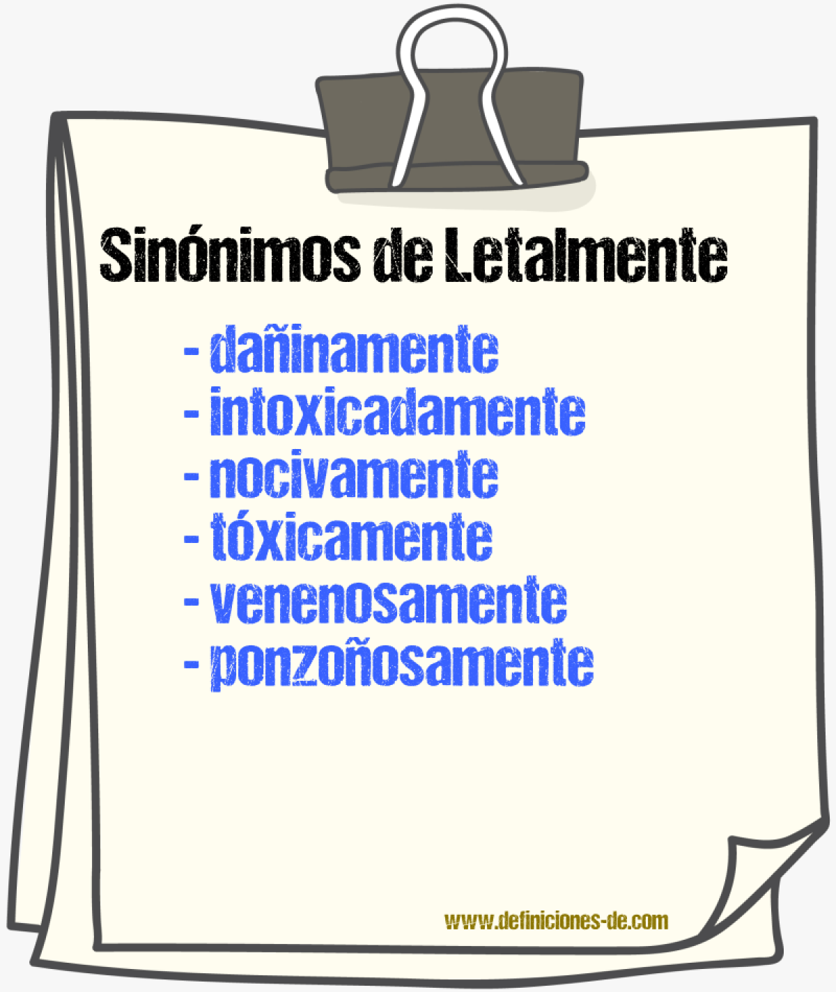 Sinnimos de letalmente