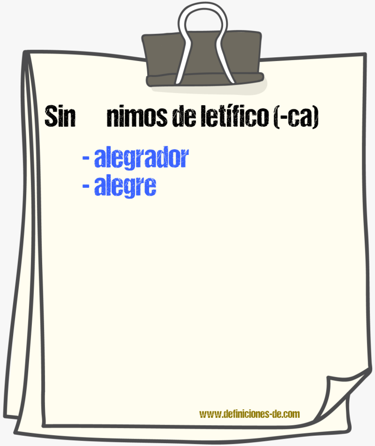 Sinnimos de letfico