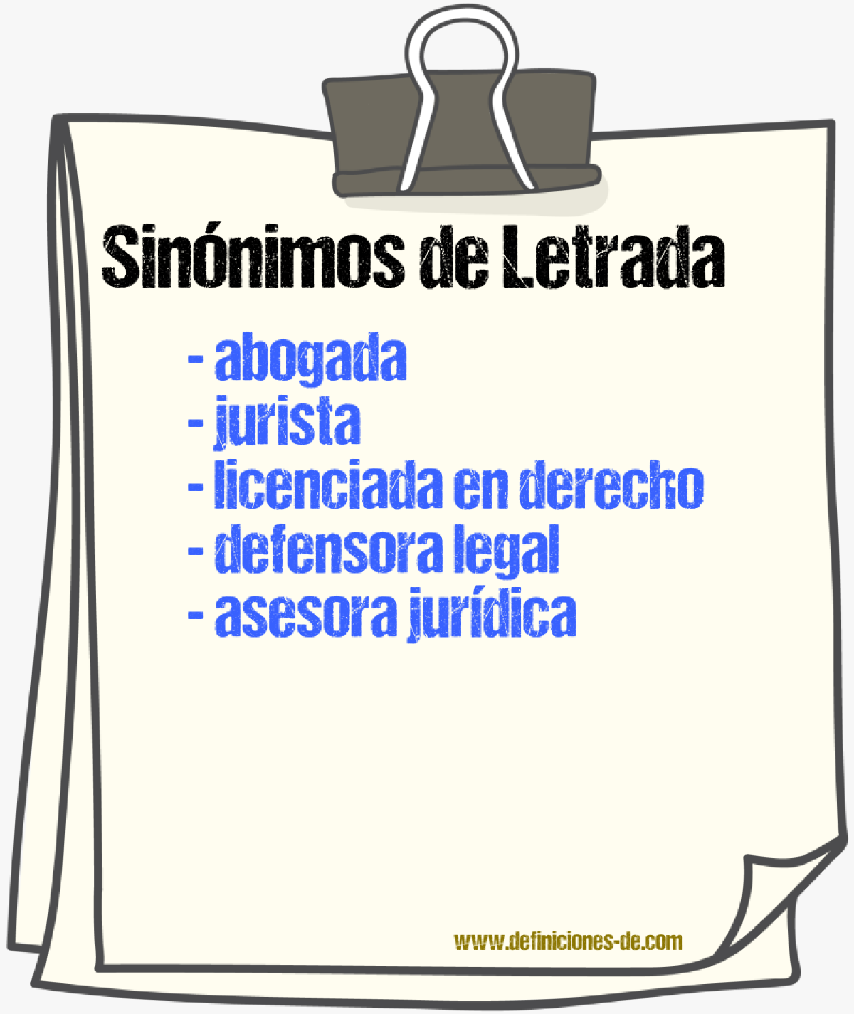 Sinónimos de letrada