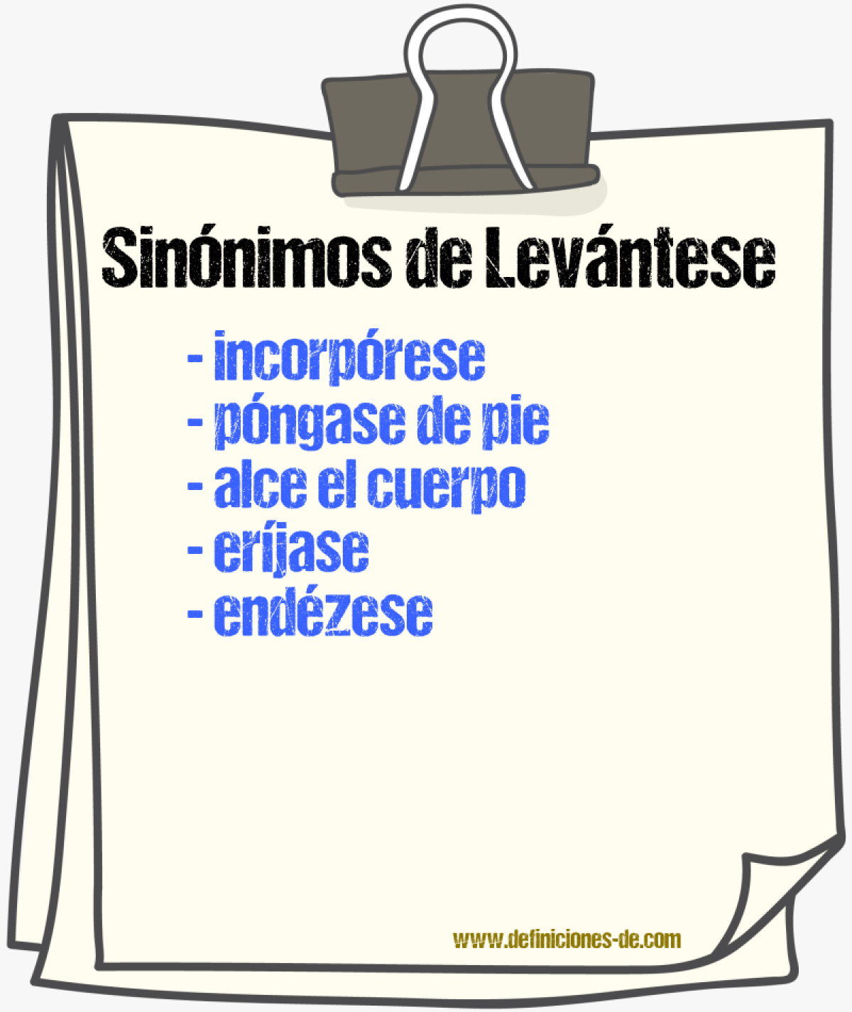 Sinónimos de levántese