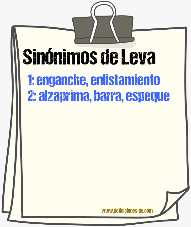 Sinnimos de leva