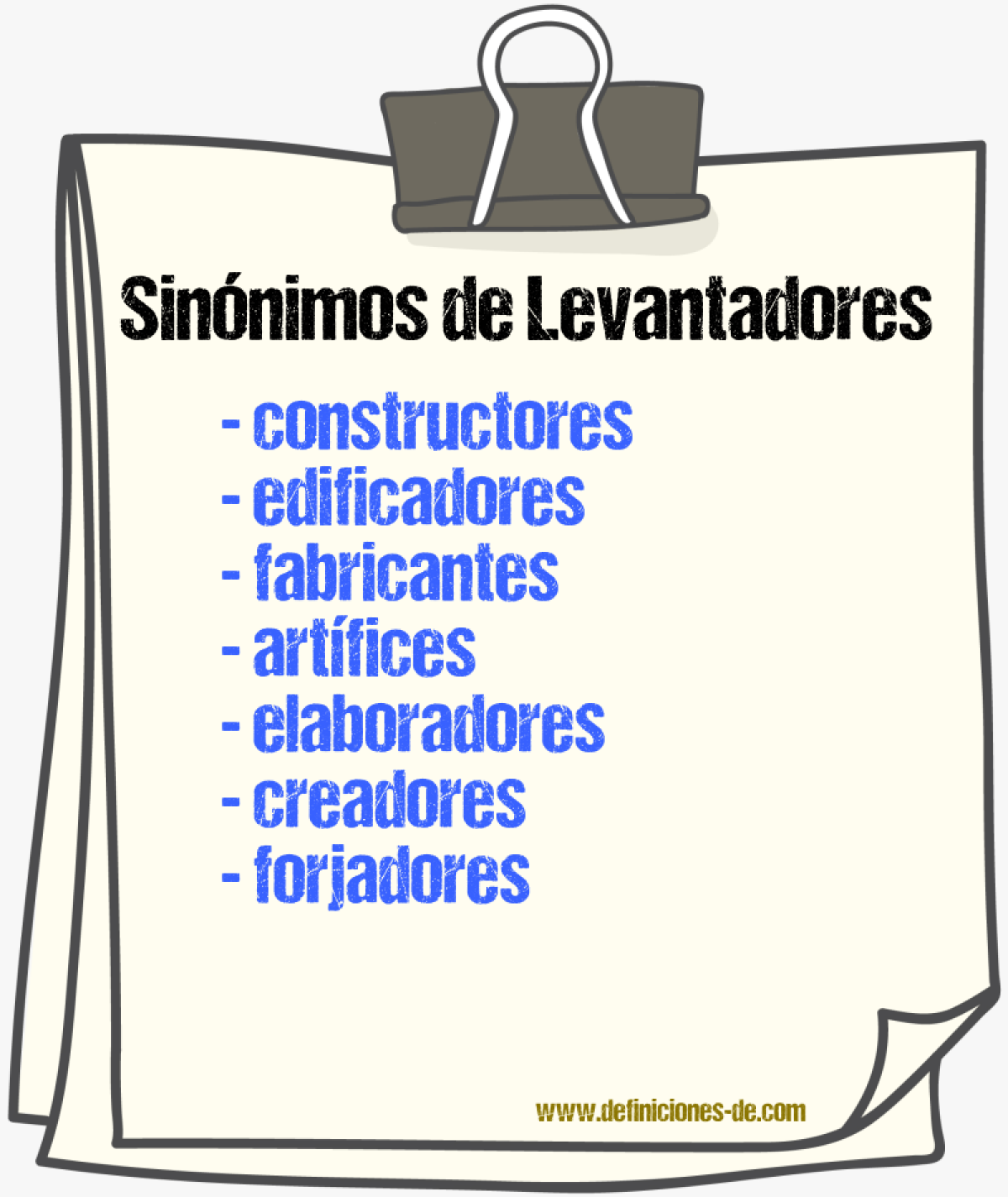 Sinónimos de levantadores