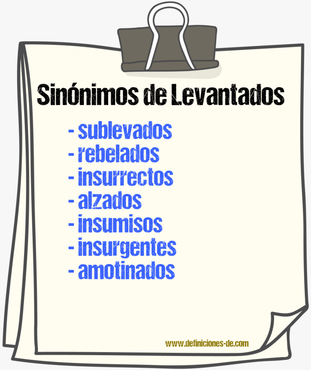 Sinónimos de levantados