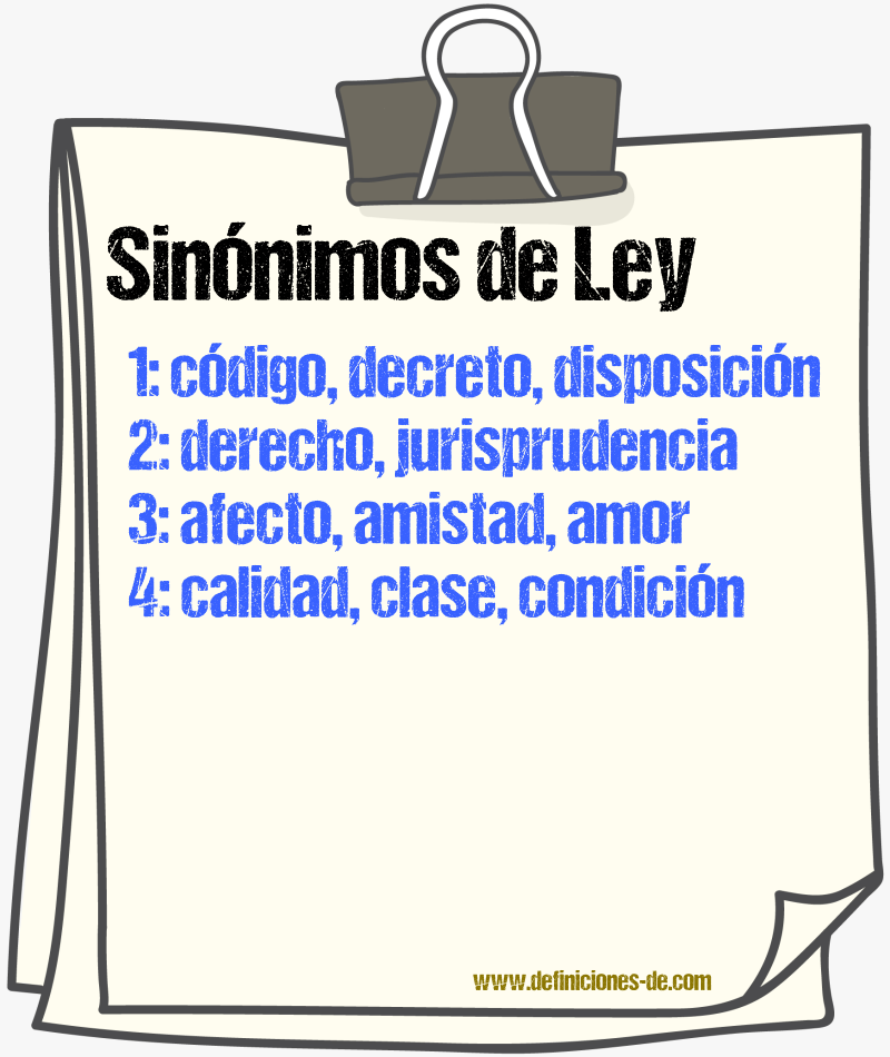 Sinnimos de ley