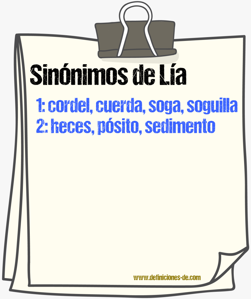 Sinnimos de la