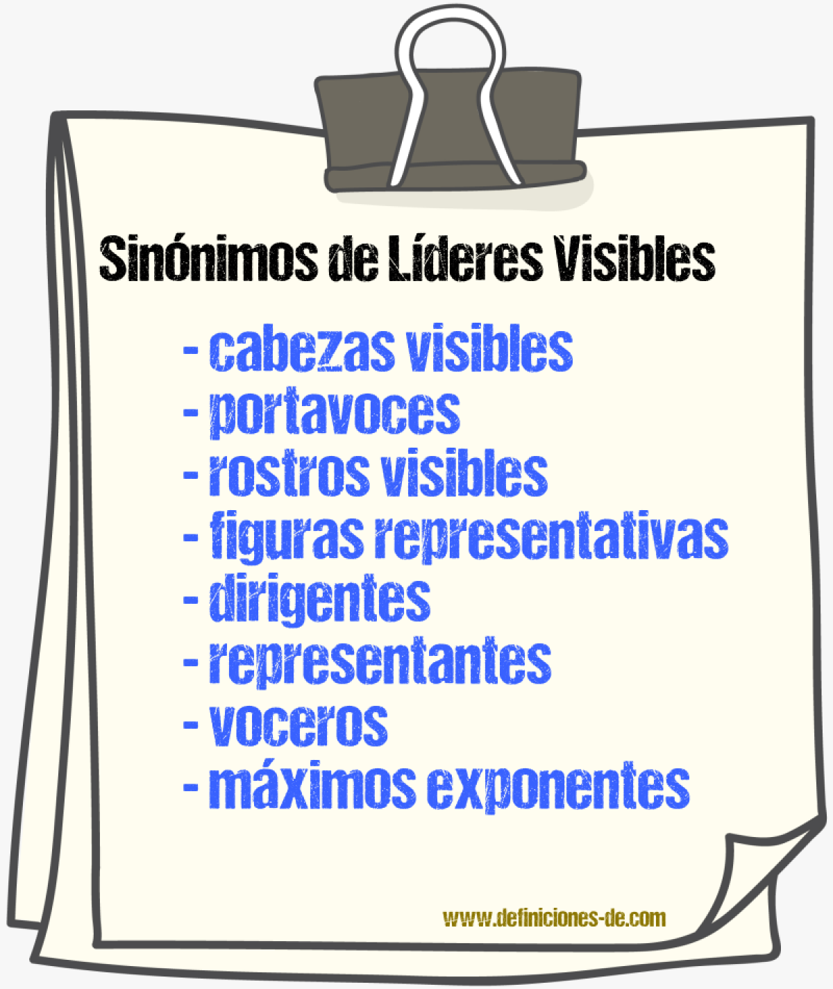 Sinónimos de líderes visibles