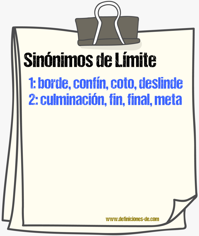 Sinnimos de lmite