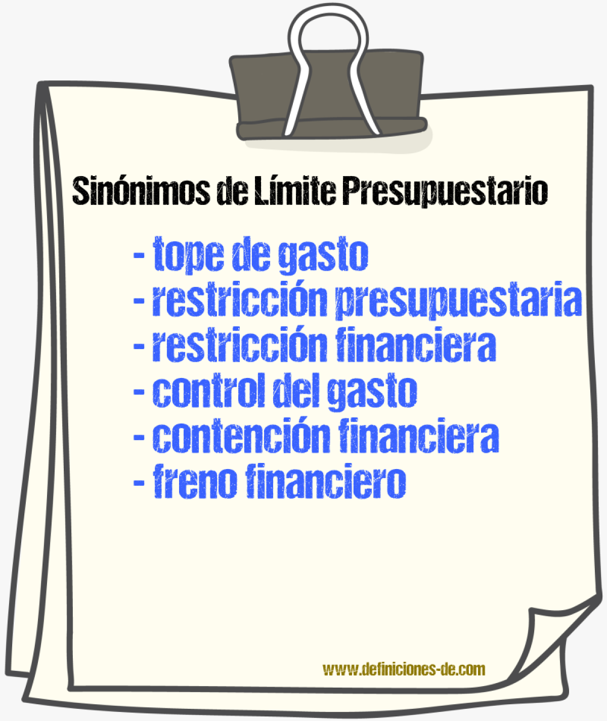 Sinónimos de límite presupuestario