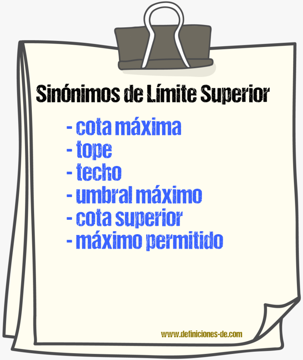 Sinónimos de límite superior