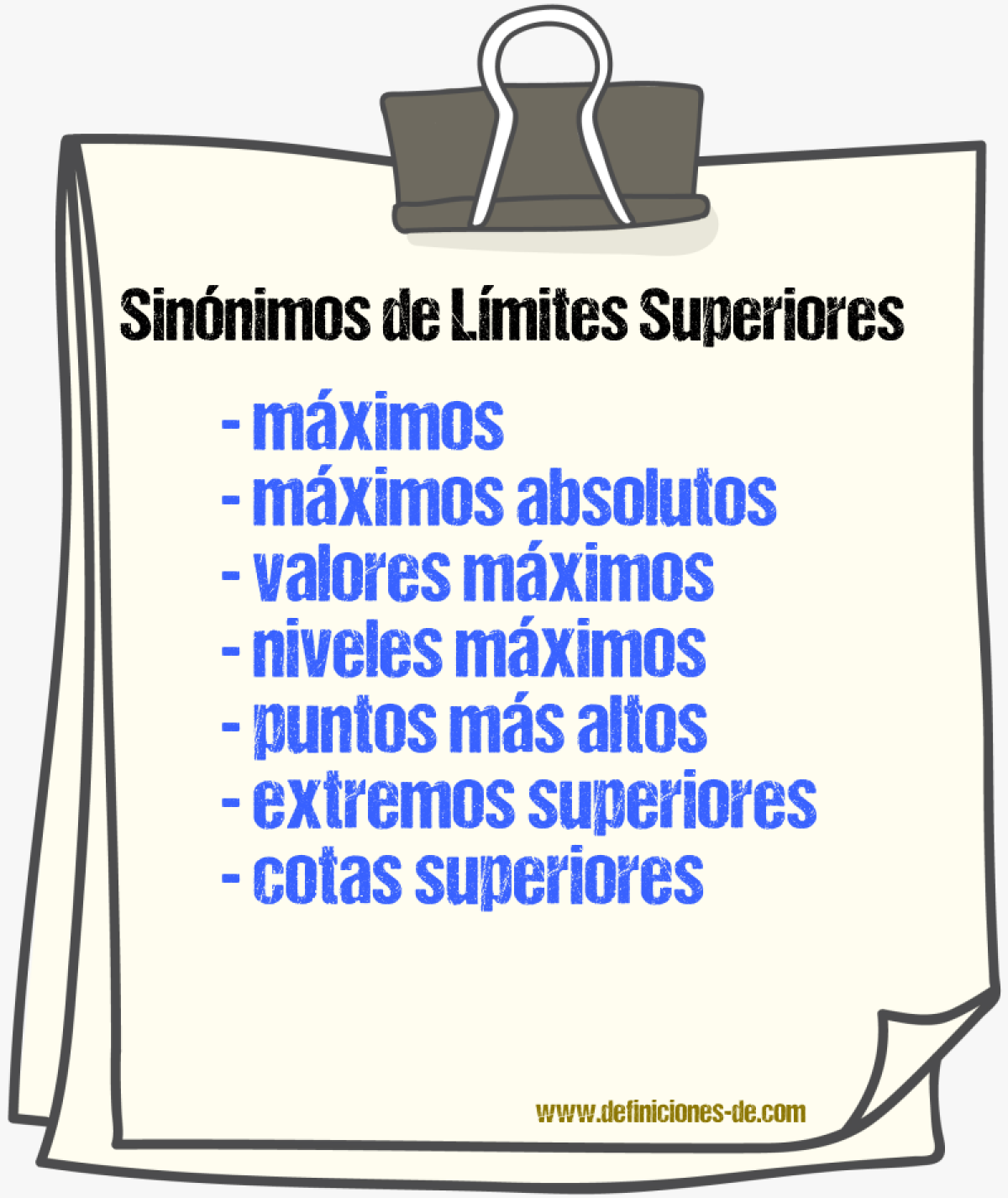 Sinónimos de límites superiores