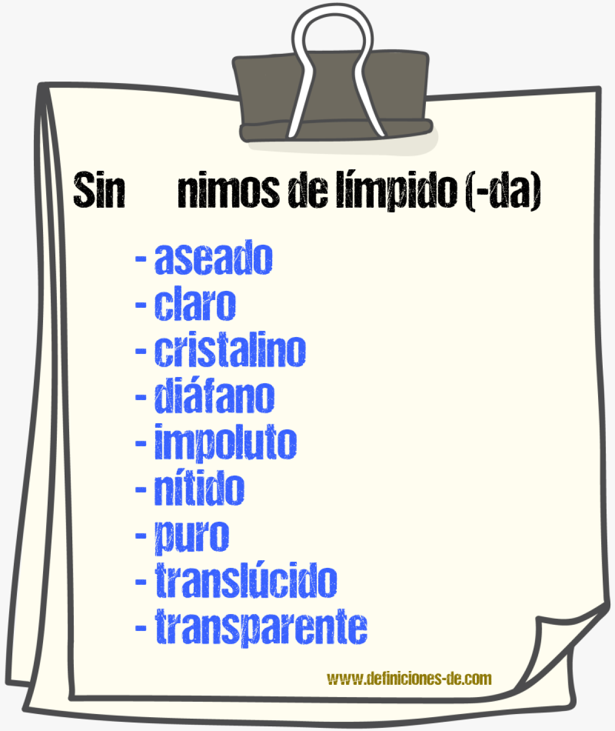 Sinnimos de lmpido