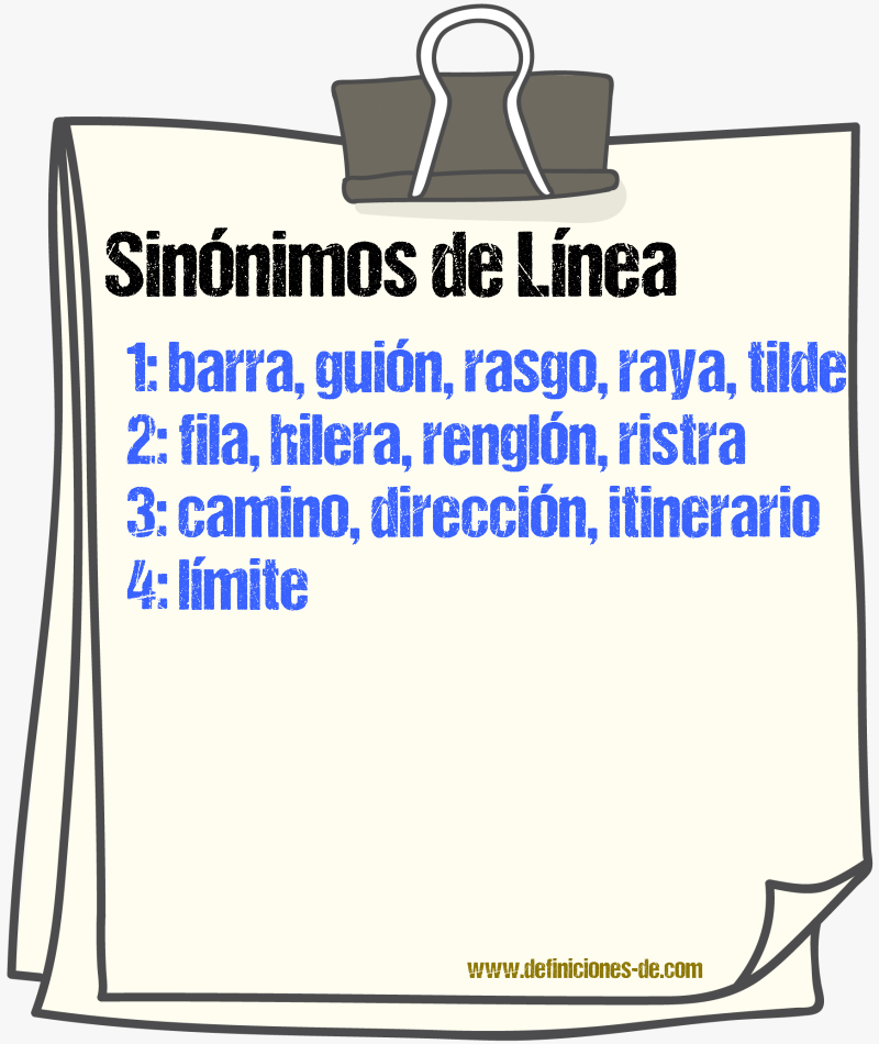 Sinnimos de lnea