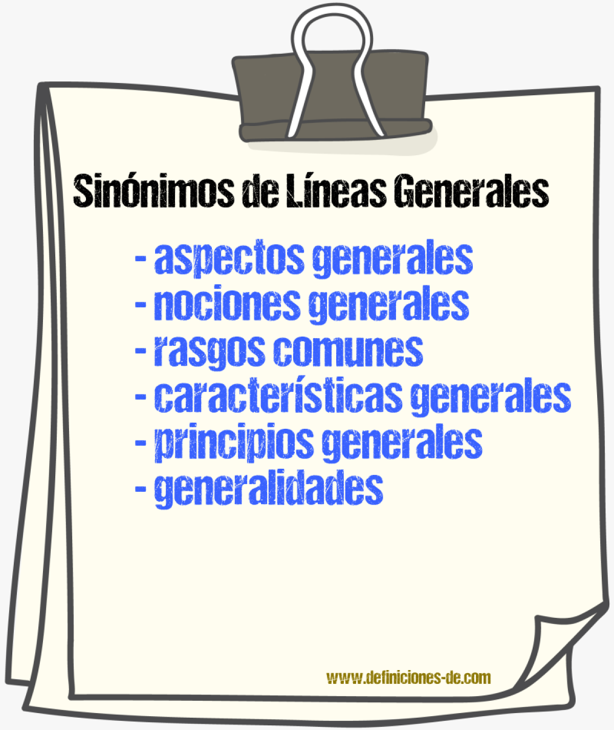 Sinónimos de líneas generales