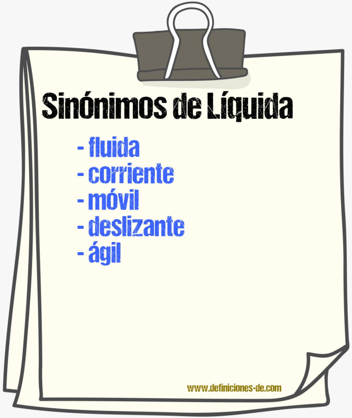 Sinónimos de líquida