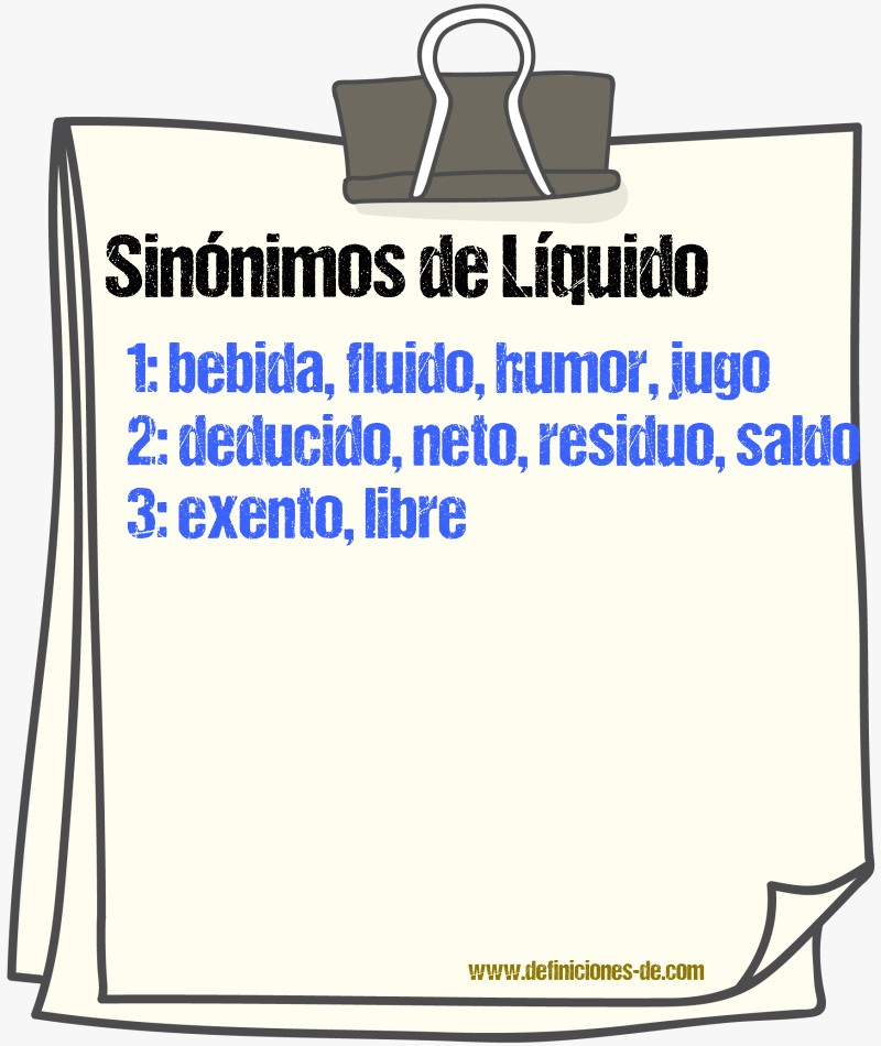 Sinnimos de lquido