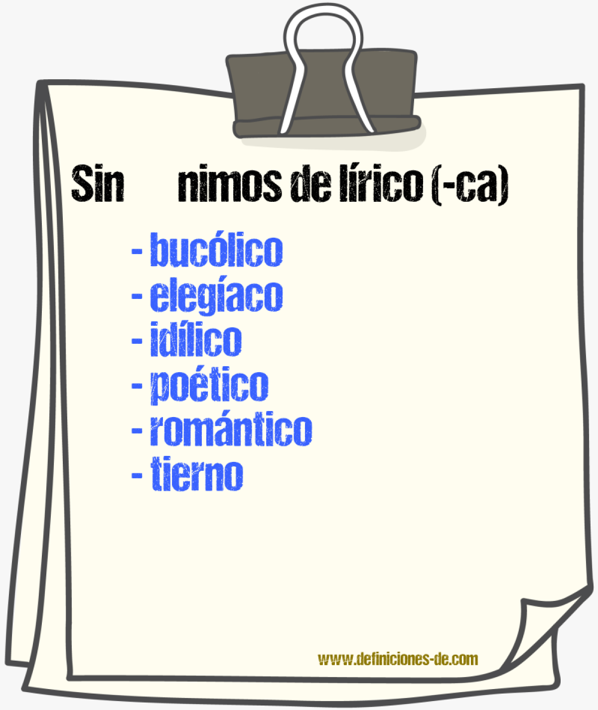 Sinnimos de lrico