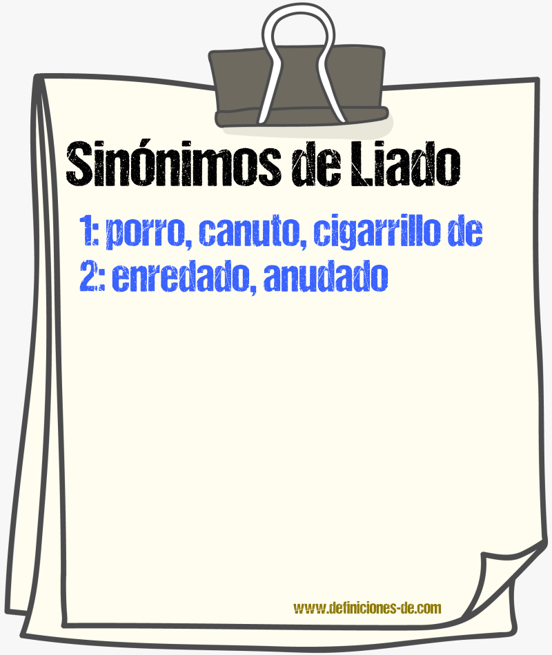Sinónimos de liado