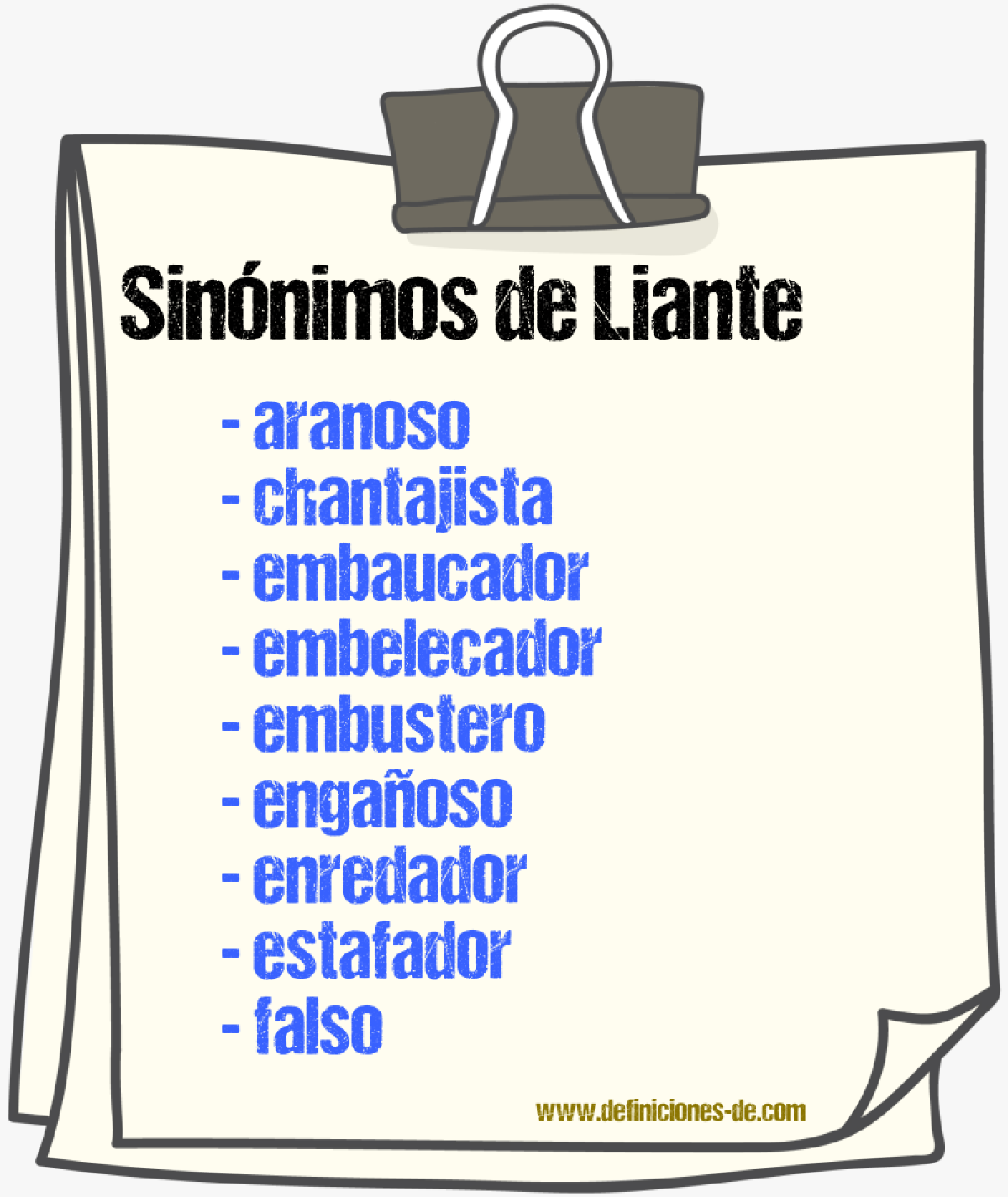 Sinnimos de liante