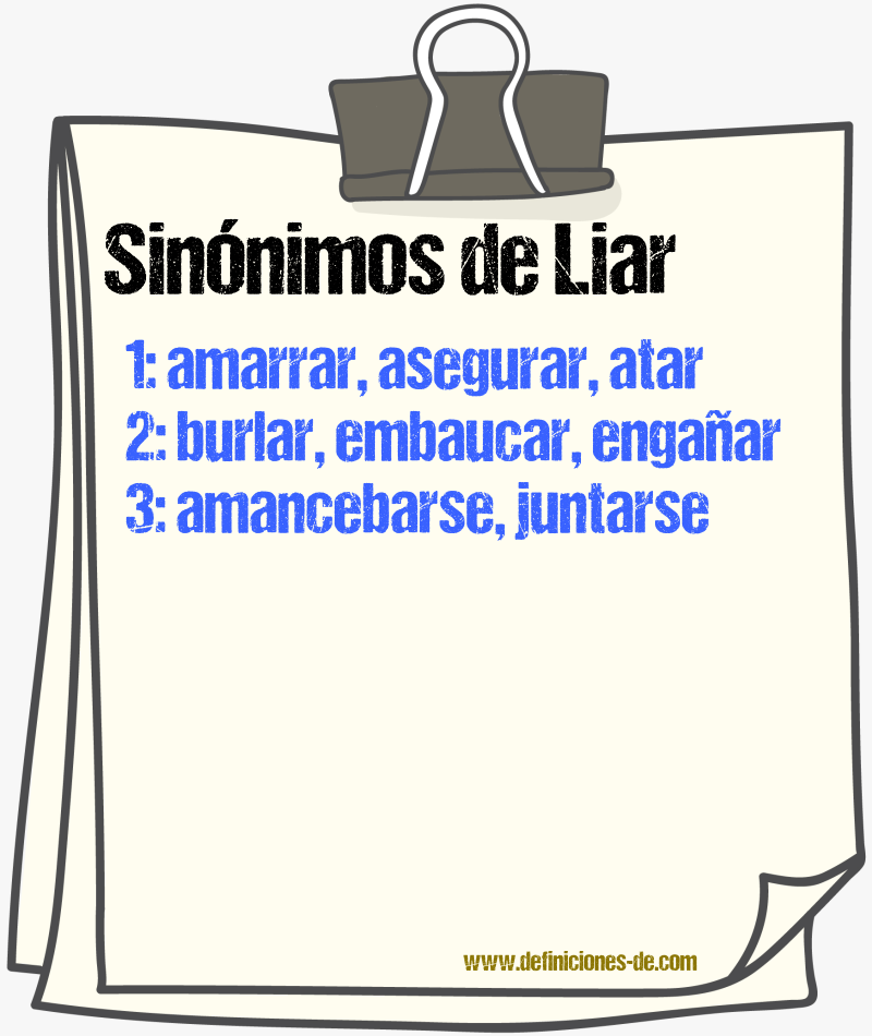 Sinnimos de liar