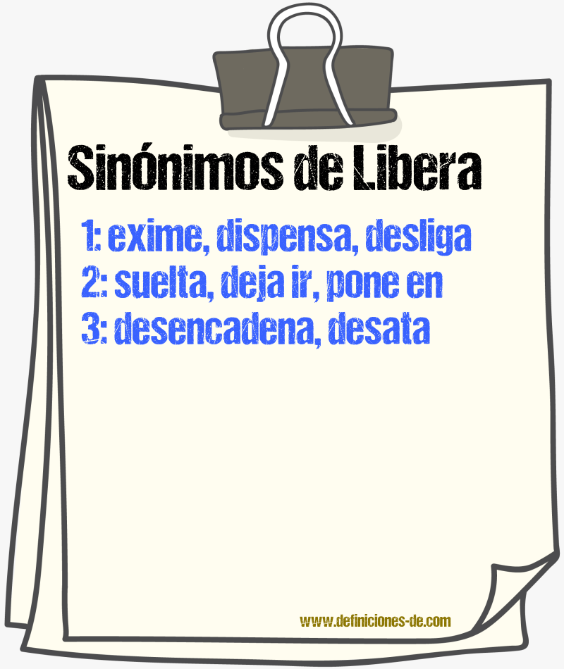 Sinónimos de libera