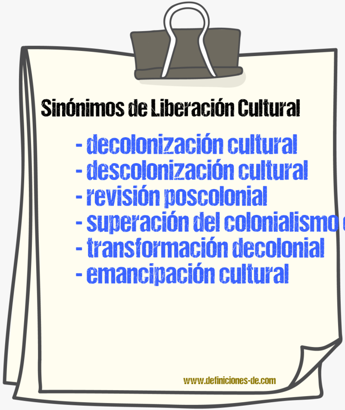 Sinónimos de liberación cultural