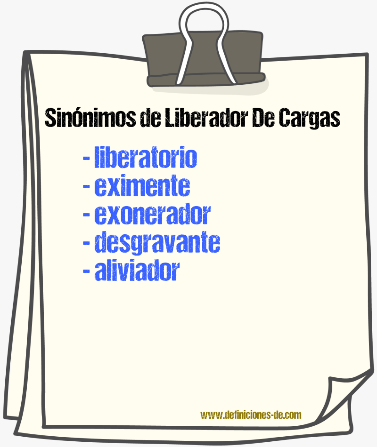 Sinónimos de liberador de cargas