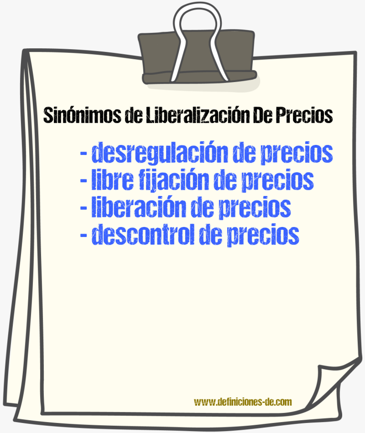 Sinónimos de liberalización de precios