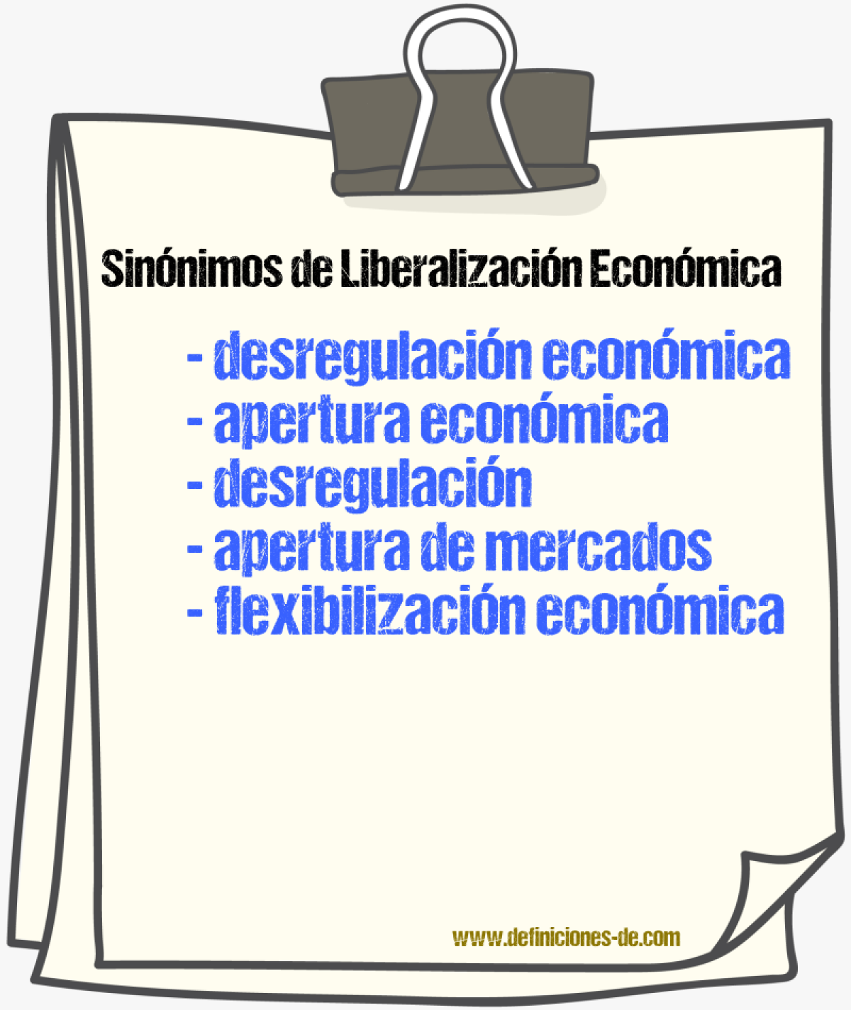 Sinónimos de liberalización económica