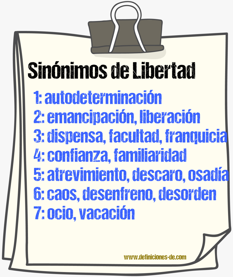 Sinnimos de libertad