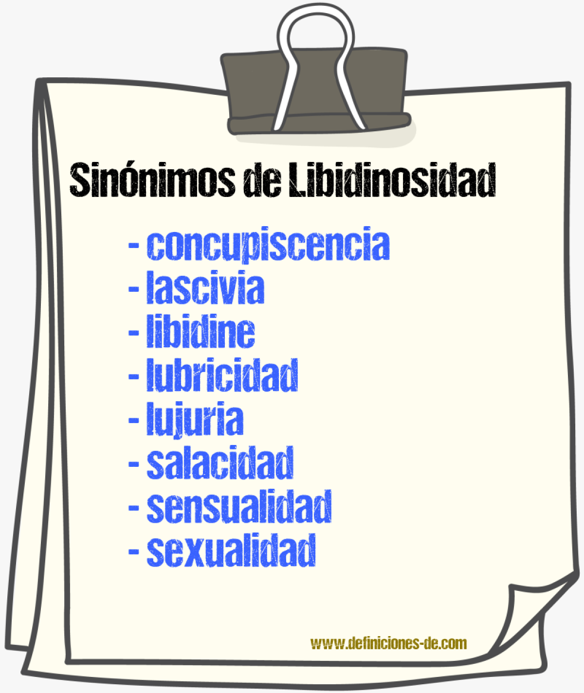 Sinnimos de libidinosidad