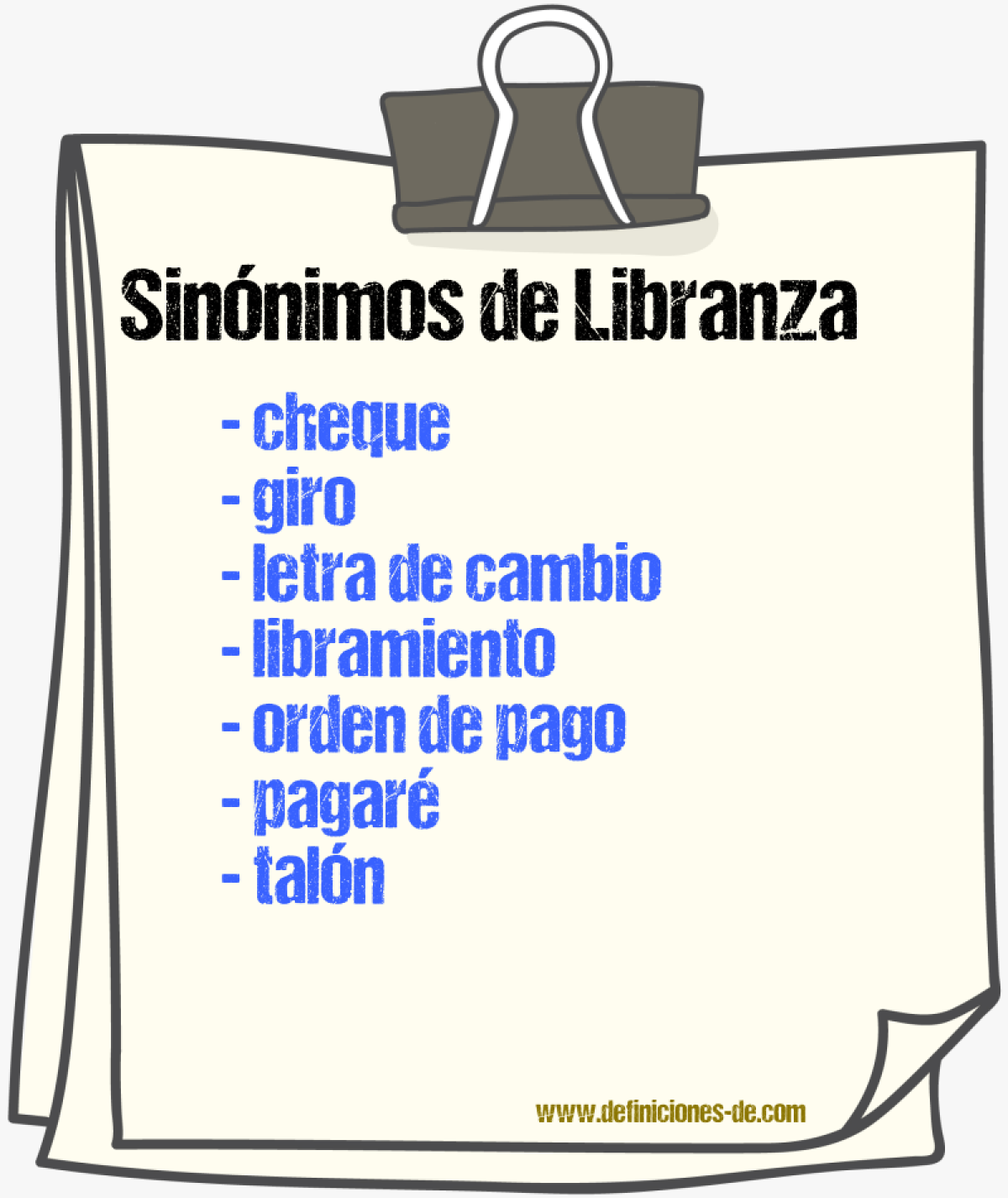 Sinnimos de libranza