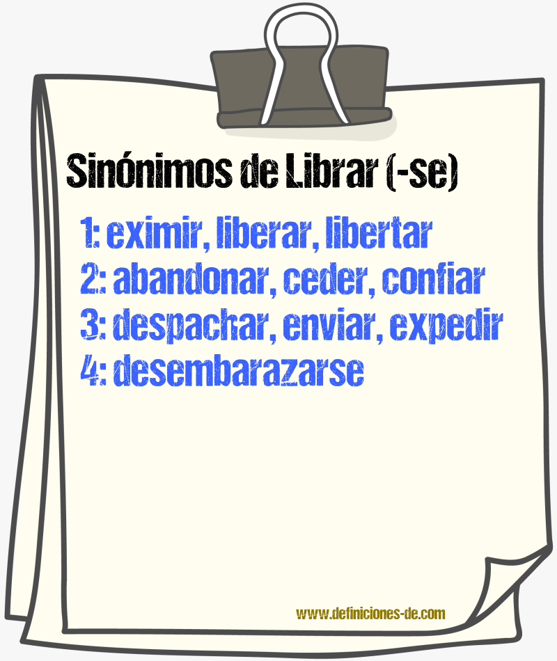 Sinnimos de librar