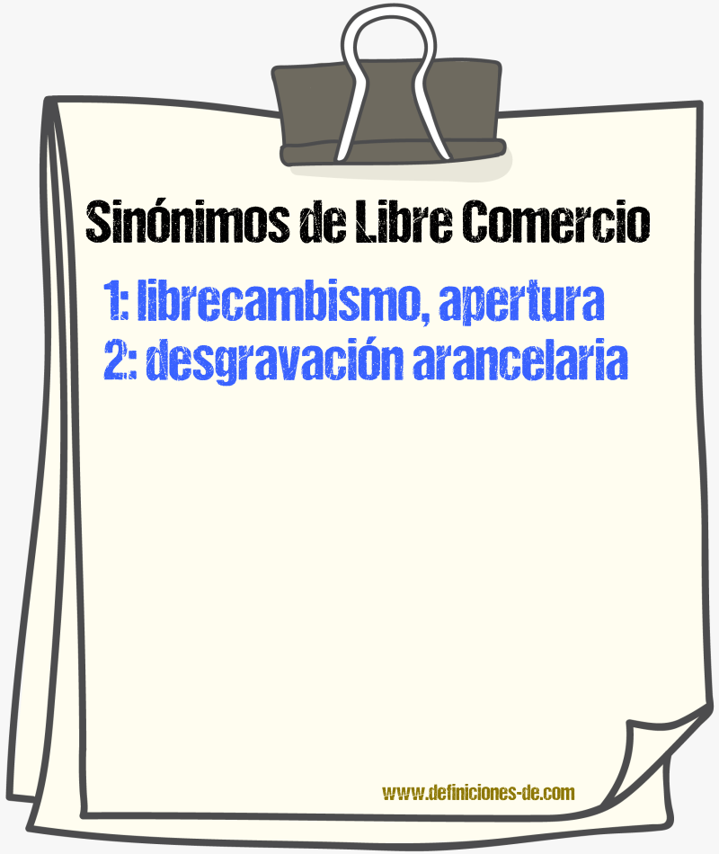 Sinónimos de libre comercio