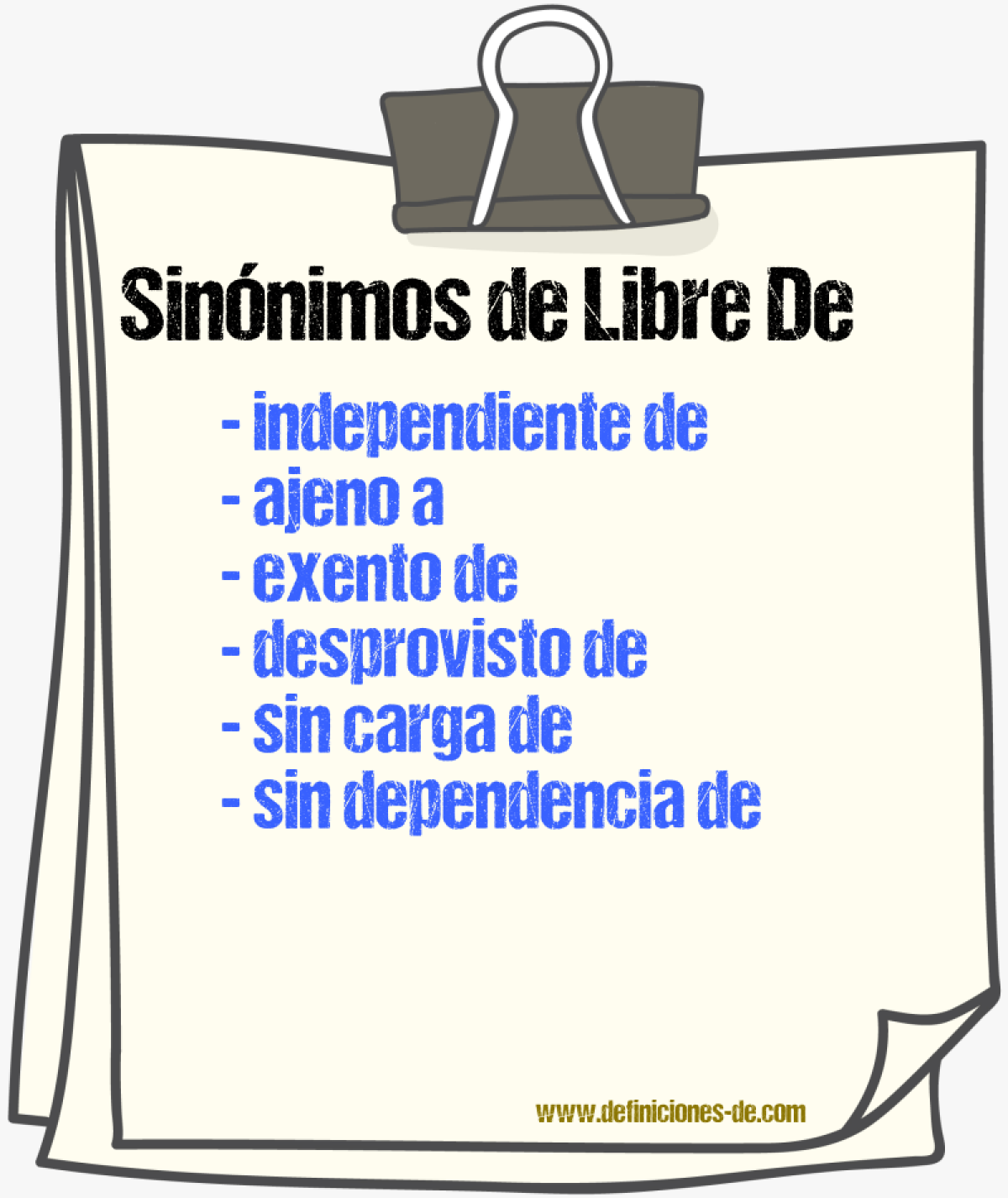 Sinónimos de libre de