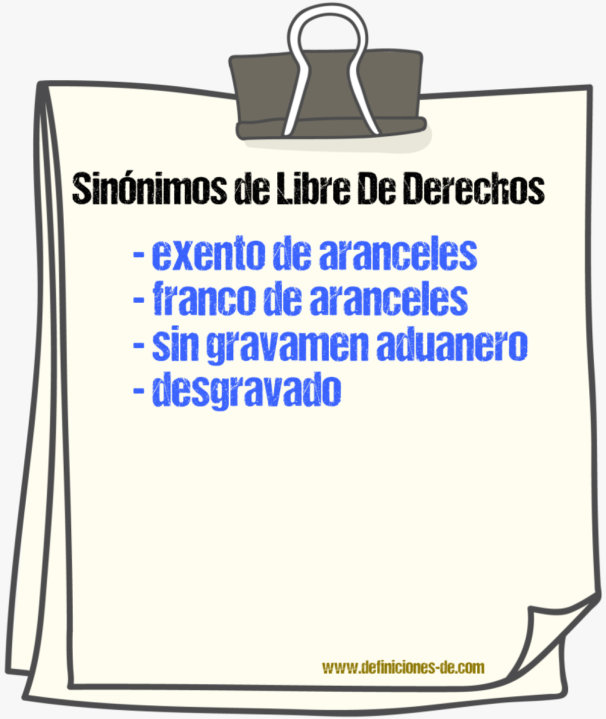 Sinónimos de libre de derechos