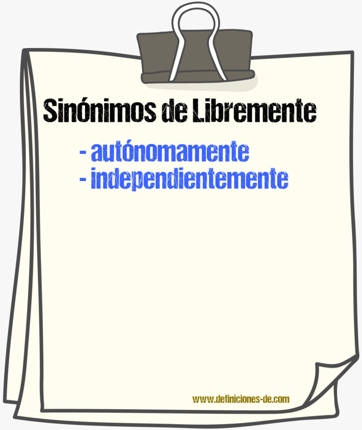 Sinnimos de libremente