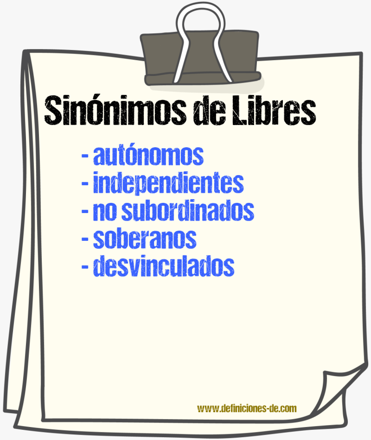 Sinónimos de libres